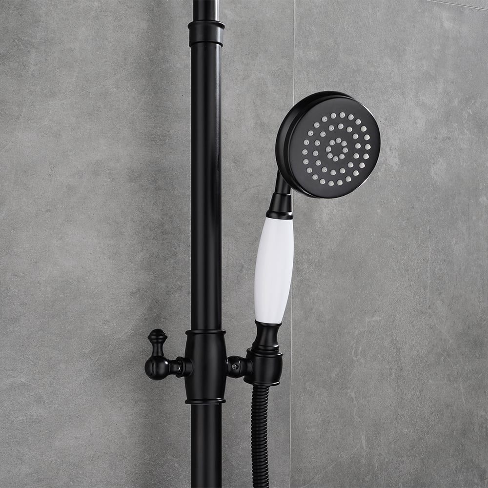 HMR - Industrial Style Wall-Mounted Shower System 2-function in Black