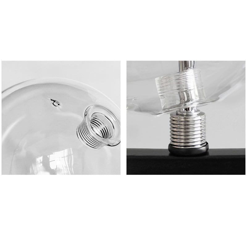 HMR Bubi Modern Black Glass Bubble Chandelier for Living Room and Dining Room - 24-Light