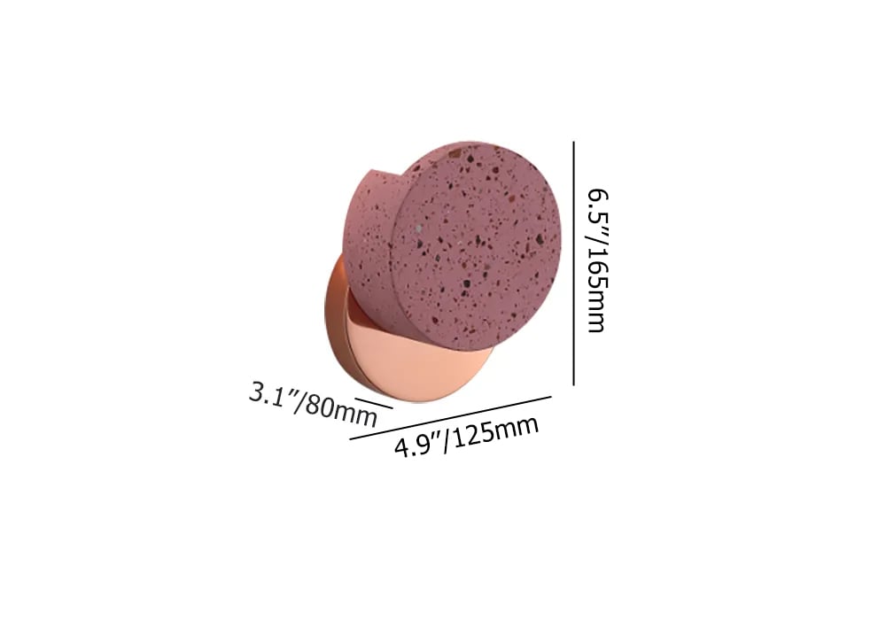 HMR - Modern Pink Wall Sconce 1-Light Decor Terrazzo Wall Light for Bedroom