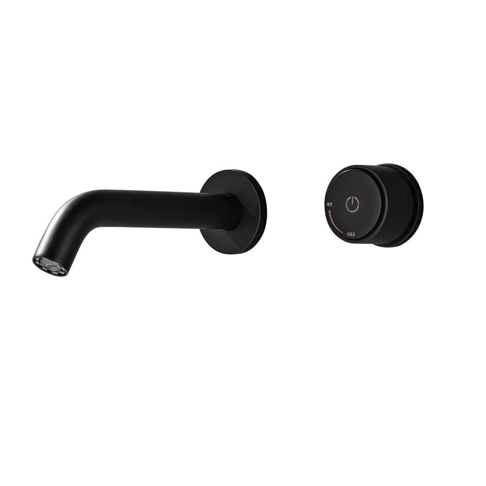 HMR - Minimble Wall-Mount Widespread Bathroom Sink Faucet in Matte Black