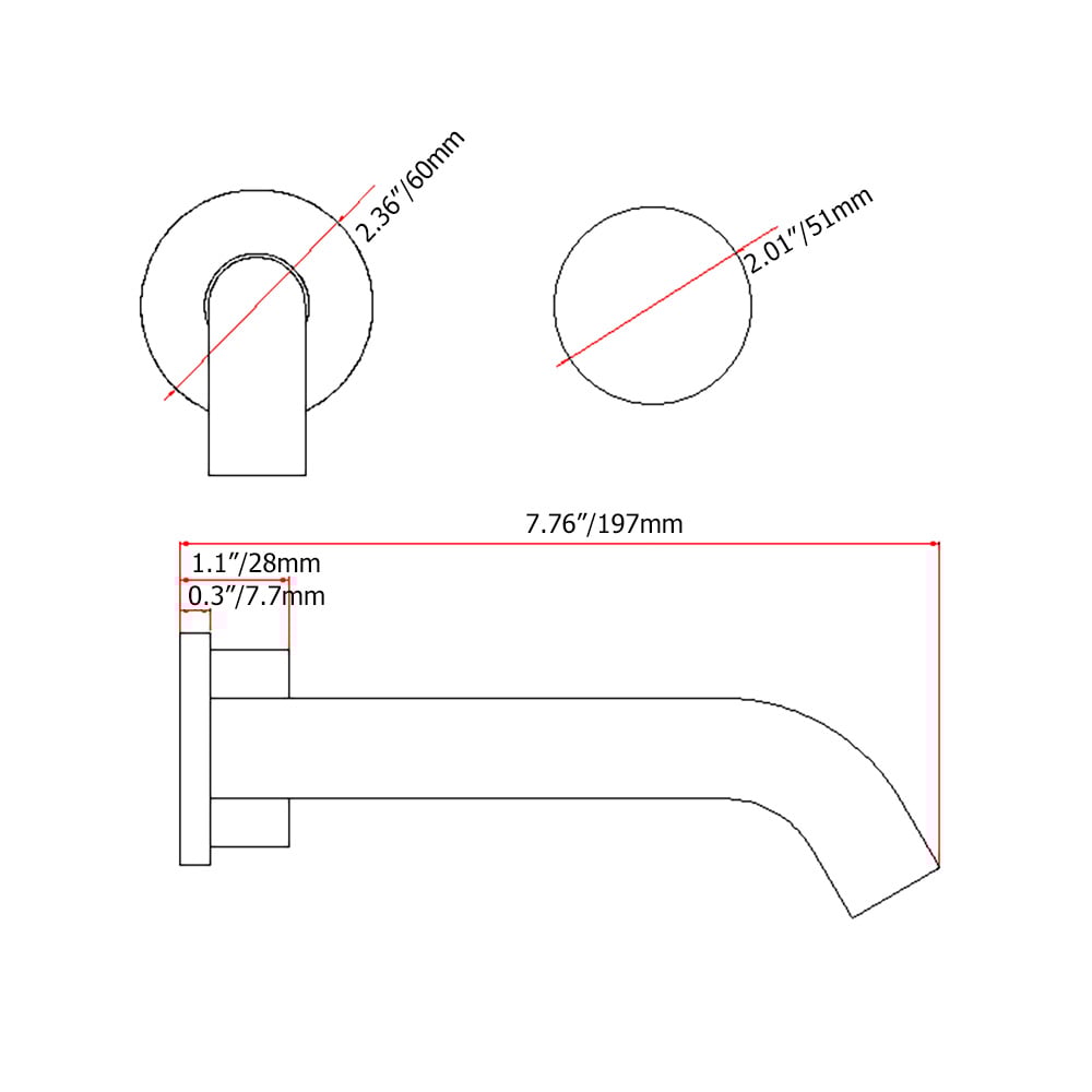 HMR - Minimble Wall-Mount Widespread Bathroom Sink Faucet in Matte Black