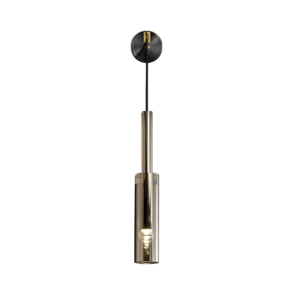 HMR - Minimalist Hanging Wall Light 1-Light Clear Armed Sconce Crystal Indoor Wall Lighting