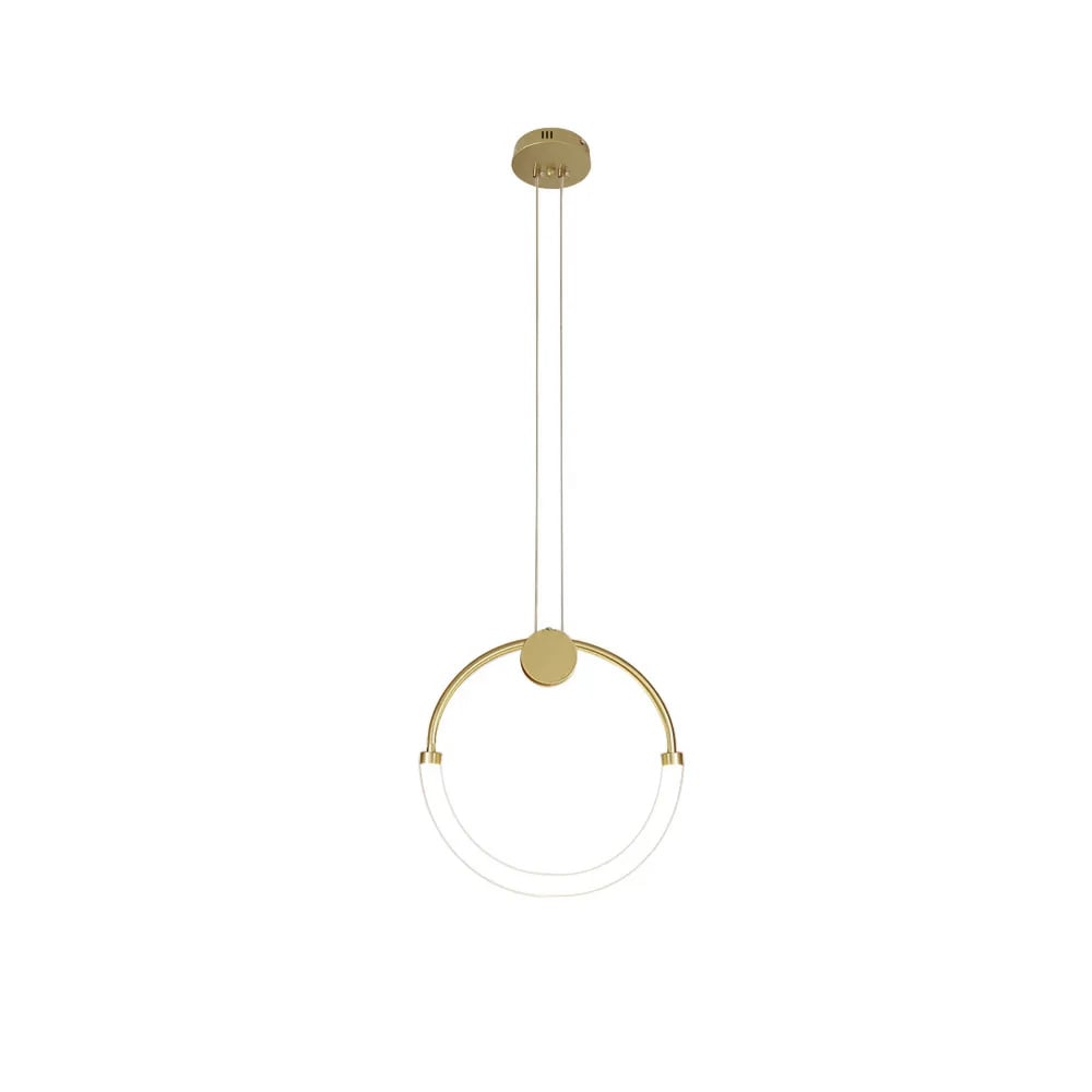 HMR - Modern Minimalist Single Circle Kitchen Island Light in Gold Cool Light