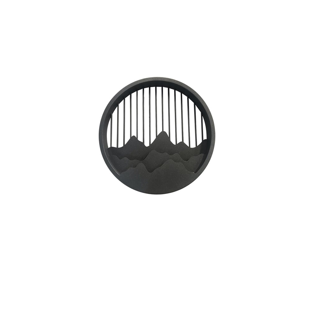 HMR - Outdoor Flush Mounted Wall Lighting Sconces LED Circle Layered Mountain Pattern