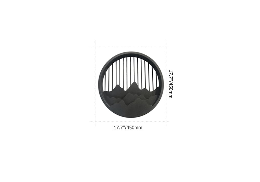 HMR - Outdoor Flush Mounted Wall Lighting Sconces LED Circle Layered Mountain Pattern