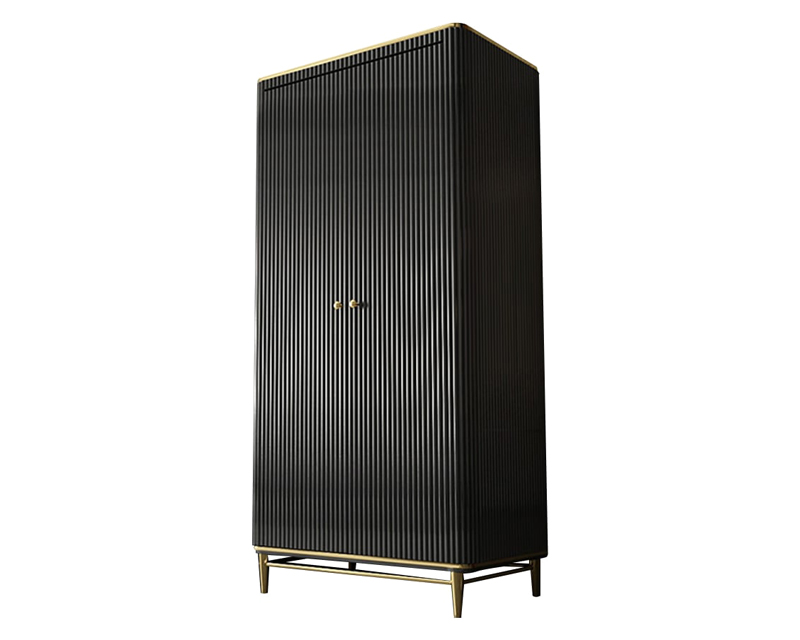 HMR - Bline 70" Modern Black Wardrobe Closet with Multi-Storage