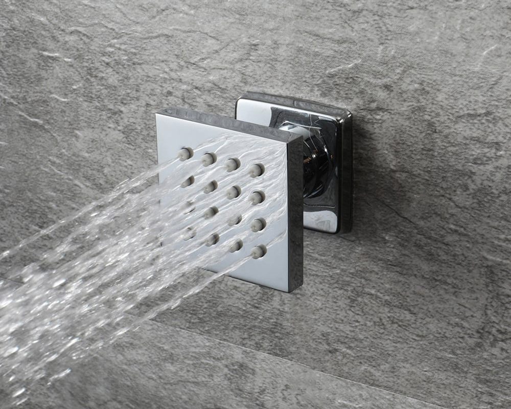 HMR Wall-Mounted 16" Shower System 4 Function Thermostatic - Polished Chrome