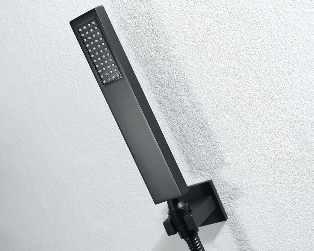 HMR Wall-Mounted 16" Shower System 4 Function Thermostatic - Black