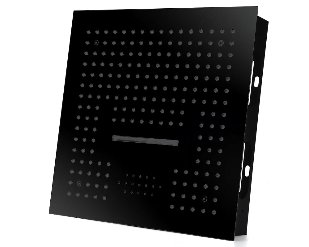 HMR Wall-Mounted 16" Shower System 4 Function Thermostatic - Black