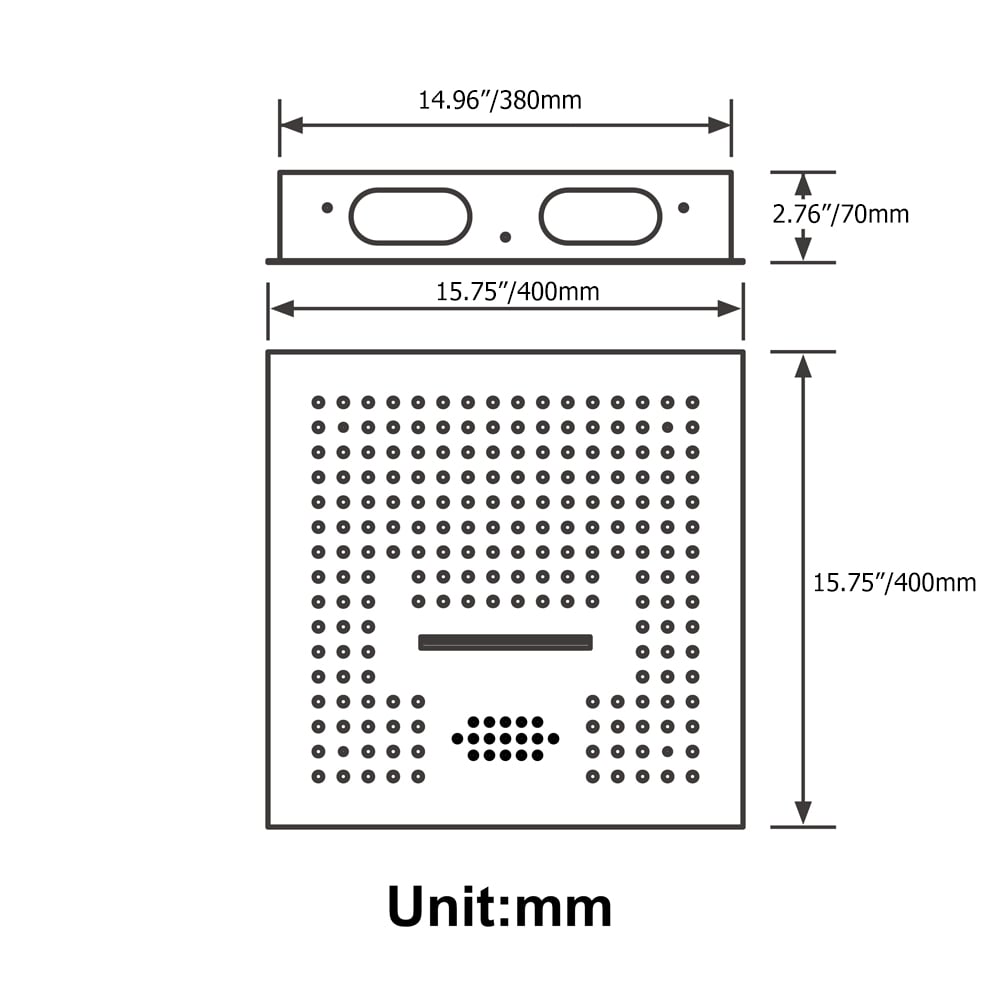 HMR Wall-Mounted 16" Shower System 4 Function Thermostatic - Black