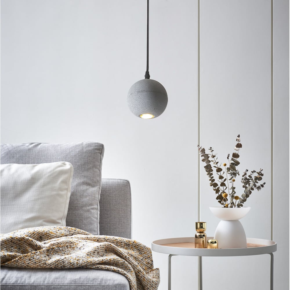 HMR - Moon Cement Pendant Light Gray Hanging Light set of 6