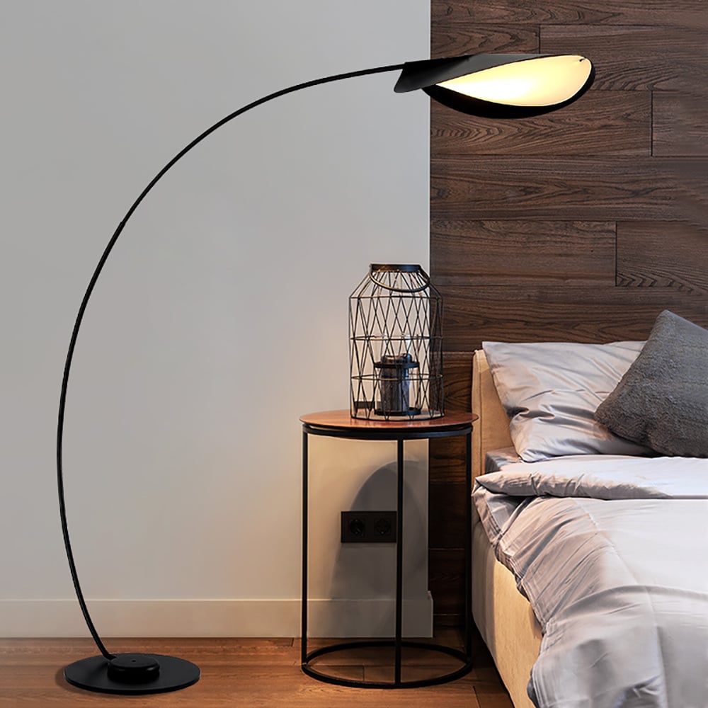 HMR - 70" Tall Black Arc Floor Lamp Metal Overarching Floor Reading Lamp