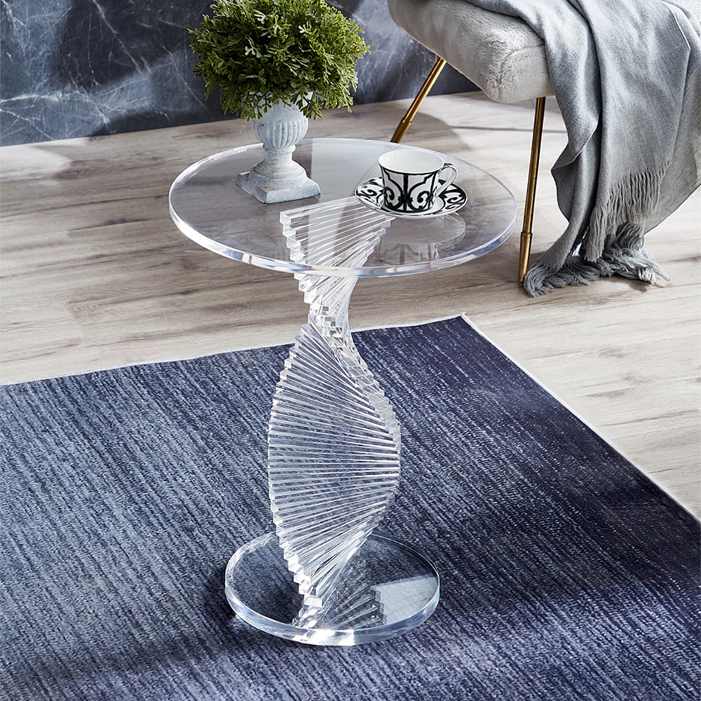 HMR - Contemporary Round Acrylic Side Table