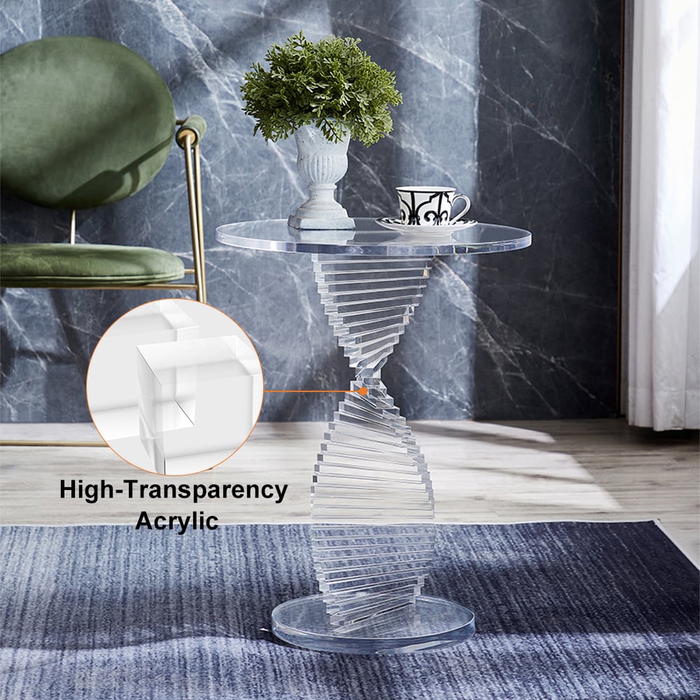 HMR - Contemporary Round Acrylic Side Table