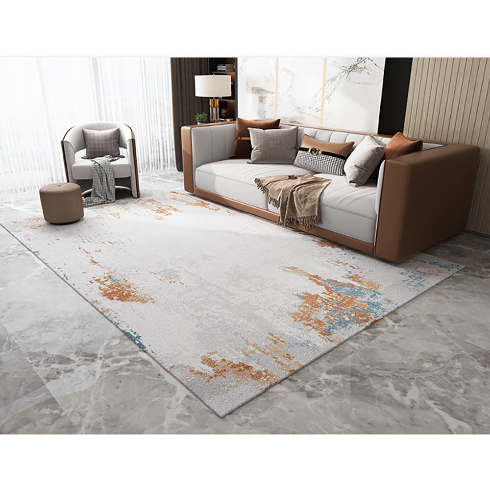 HMR - 6' x 9' Modern Abstract Living Room Ink Painting Multi-colored Rectangle Area Rug