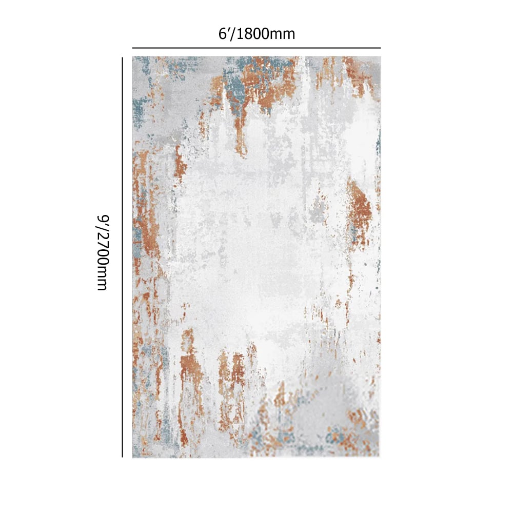 HMR - 6' x 9' Modern Abstract Living Room Ink Painting Multi-colored Rectangle Area Rug