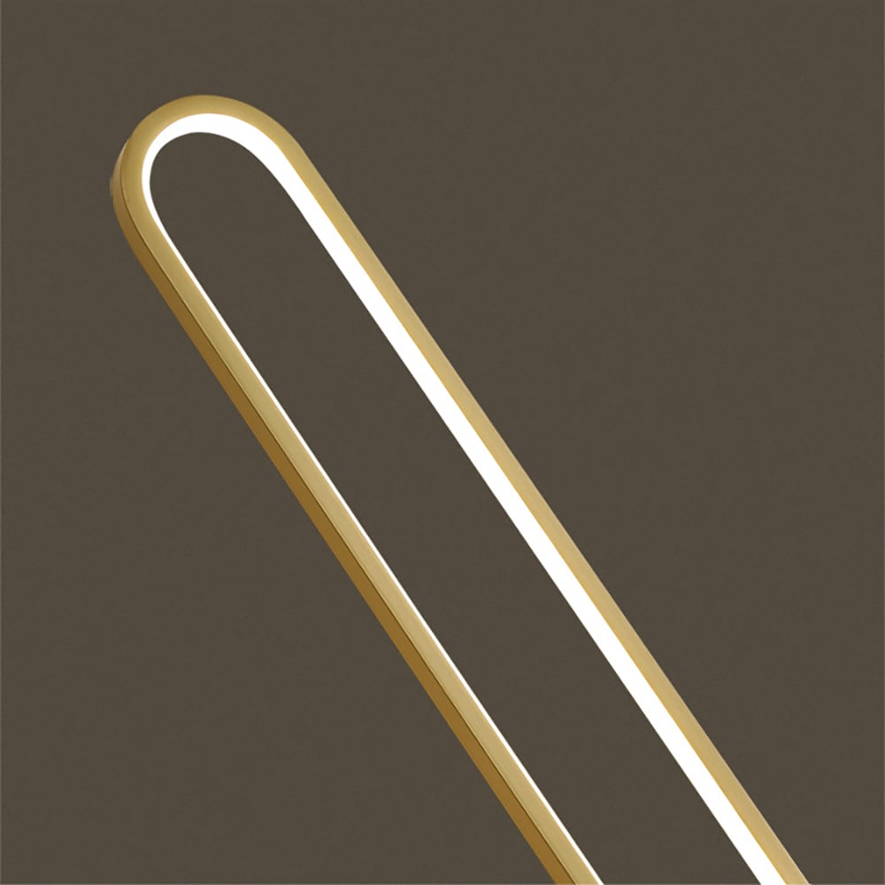 HMR - Modern Linear LED Floor Lamp Gold Metal Base Brass Standing Lamp