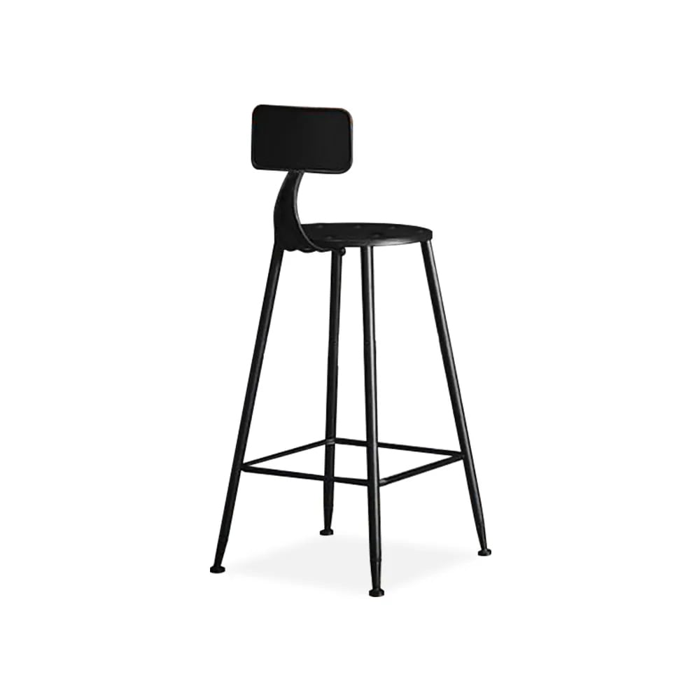 HMR - 3-Pieces Industarial High Natural Bar Table Set with Stools with Metal Legs