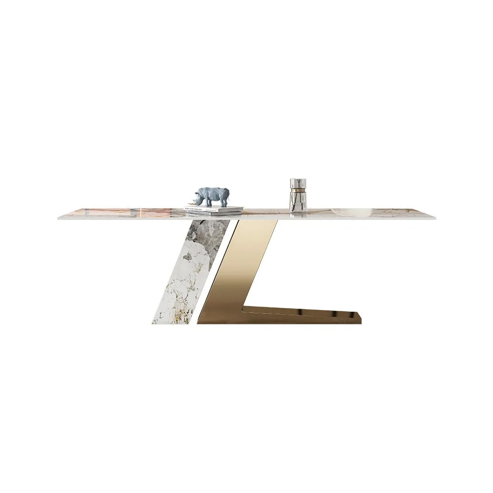 HMR Luxotic Series Modern Rectangle Sintered Stone Top Dining Table - 63" (Seats 4-6 People)
