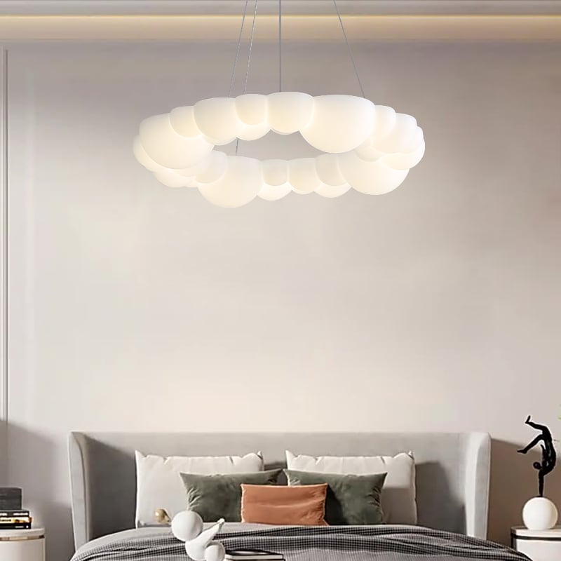 HMR - Modern White LED Chandelier Cloud Bubble Pendant Light