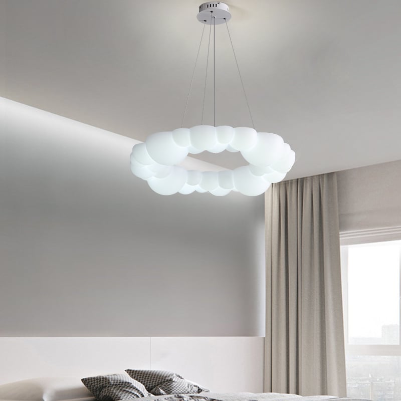 HMR - Modern White LED Chandelier Cloud Bubble Pendant Light