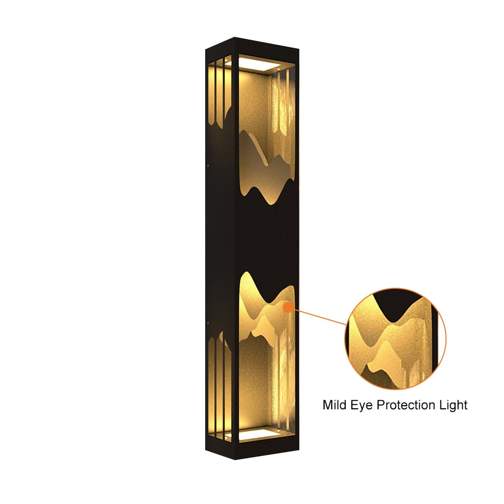 HMR - 40" Modern Flush Mounted LED Outdoor Lighting Wall Sconces Layered Cuboid