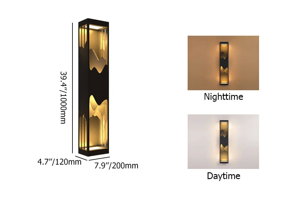 HMR - 40" Modern Flush Mounted LED Outdoor Lighting Wall Sconces Layered Cuboid