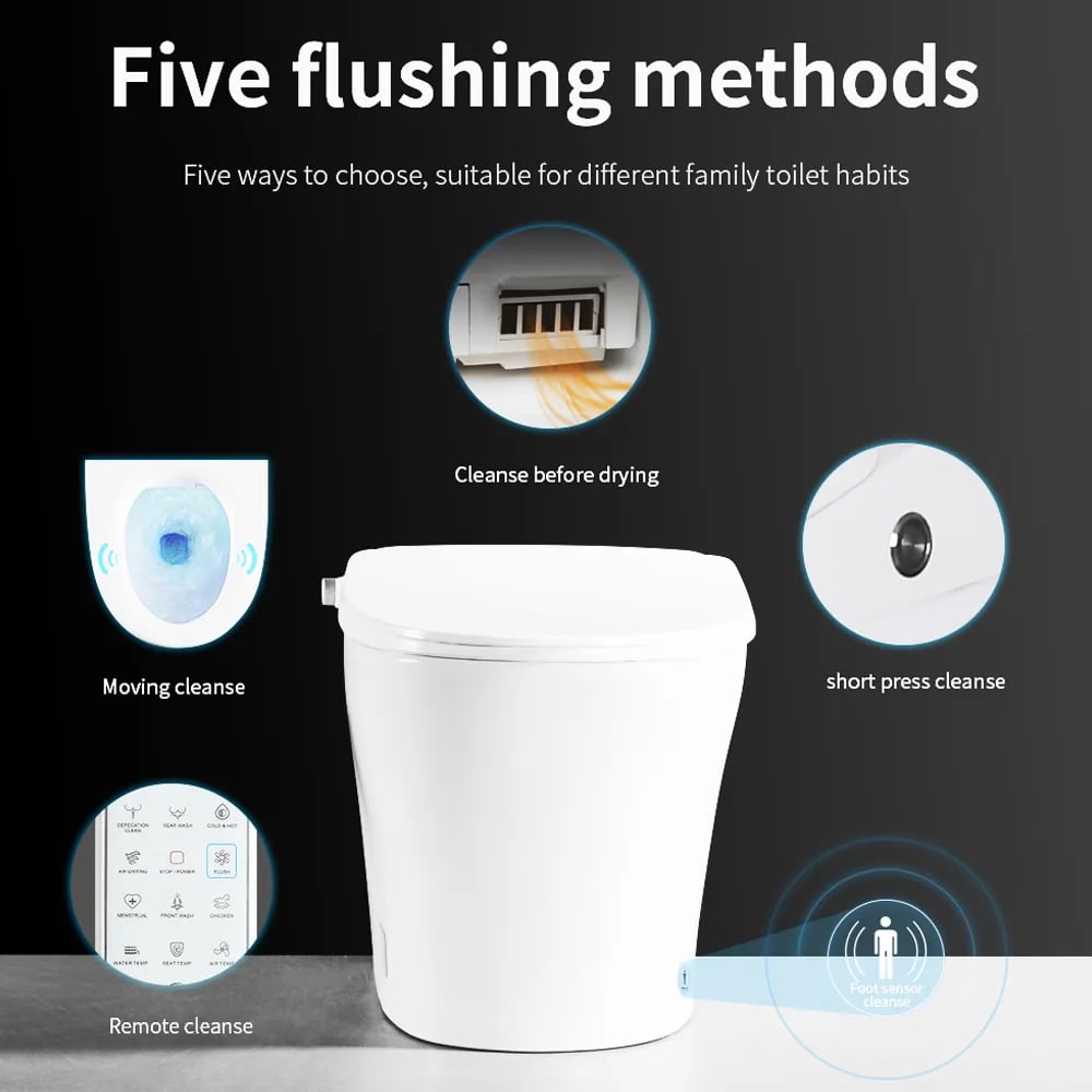 HMR - Automatic Smart Bidet Toilet with Self-Cleaning Function 1.28 GPF