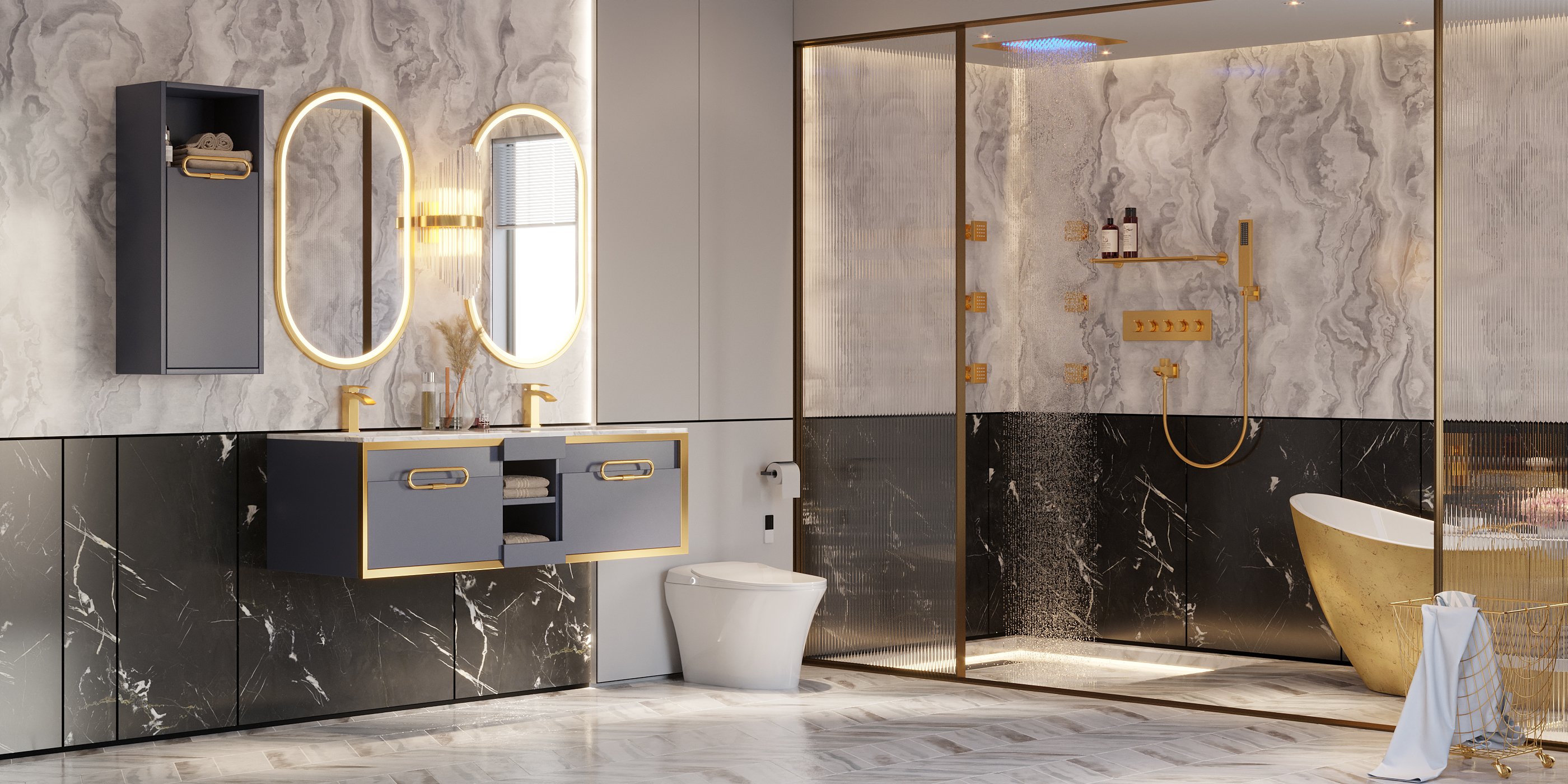 HMR - Automatic Smart Bidet Toilet with Self-Cleaning Function 1.28 GPF