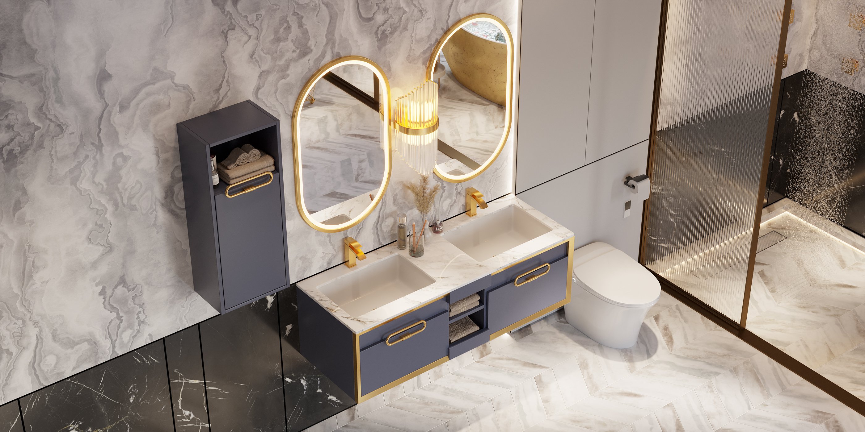 HMR - Automatic Smart Bidet Toilet with Self-Cleaning Function 1.28 GPF