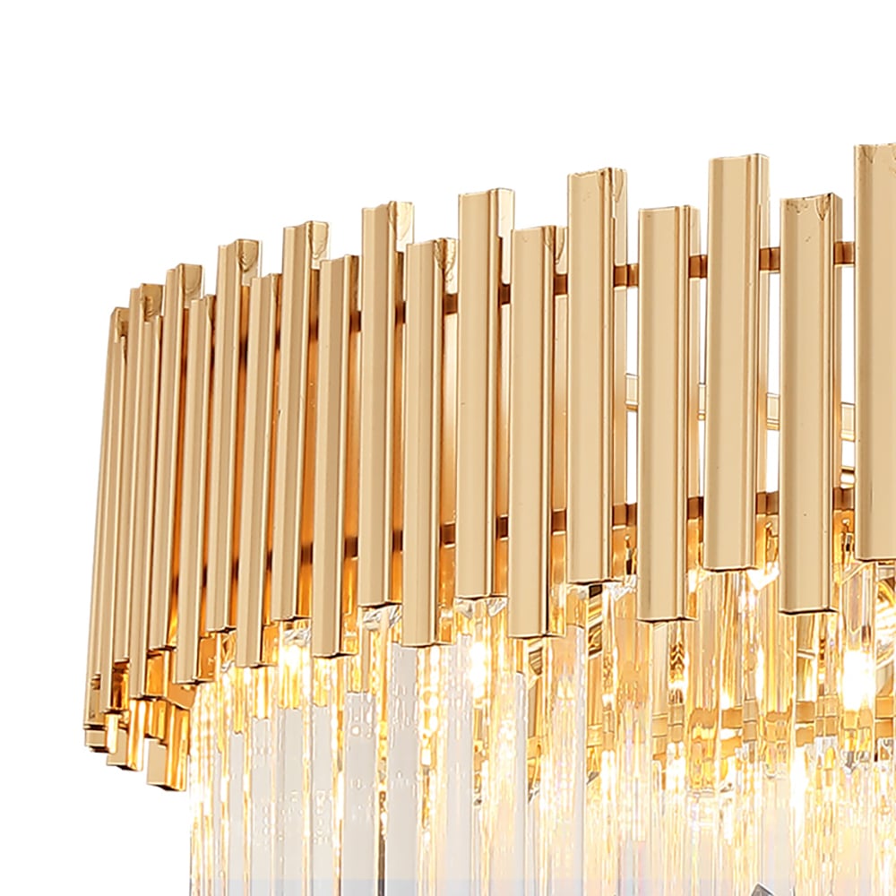HMR - Tierizo Modern Tapered Tiered Crystal Chandelier 18-Light in Gold