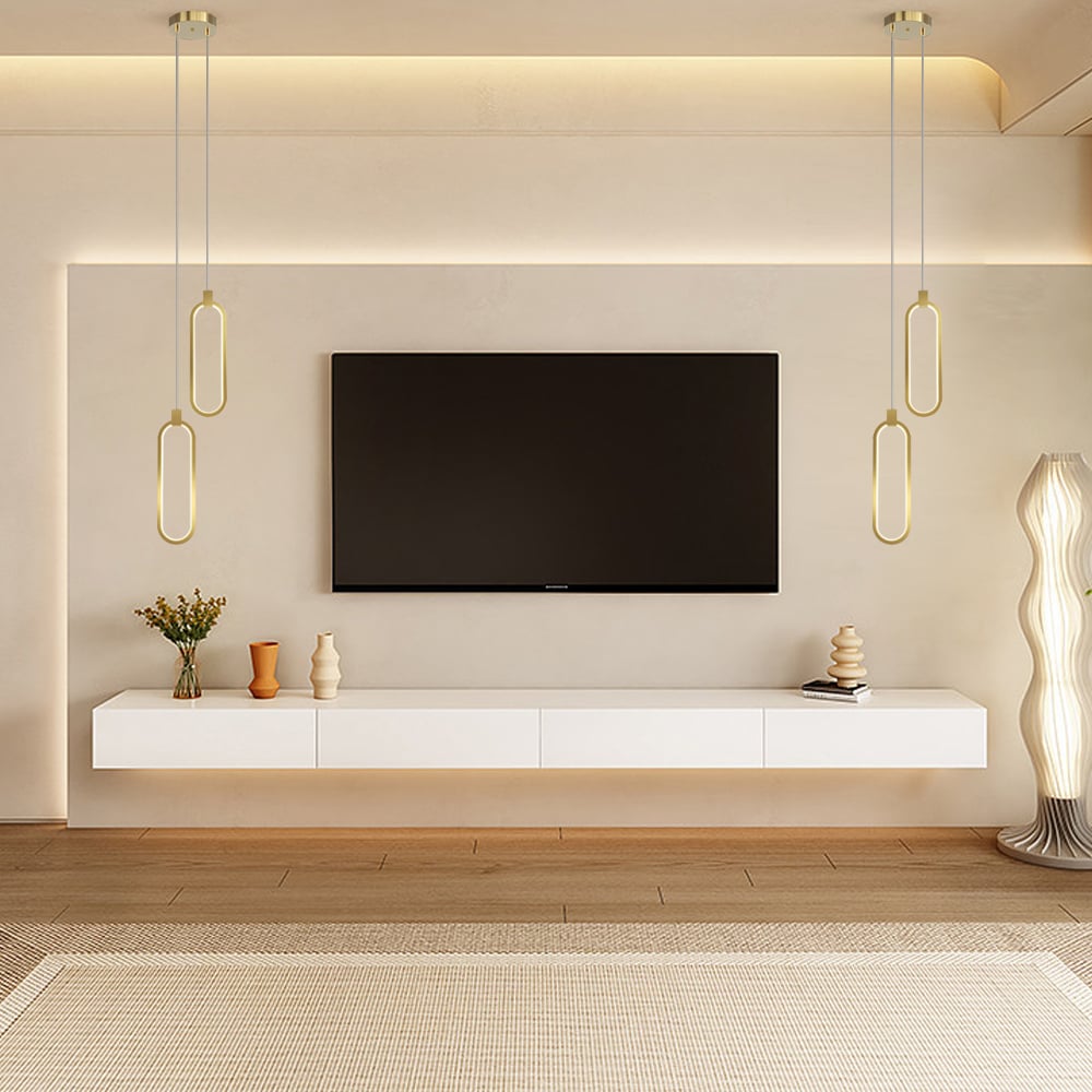 HMR - 2-Light Pendant Light Geometrical Shape Ceiling Light Adjustable Height