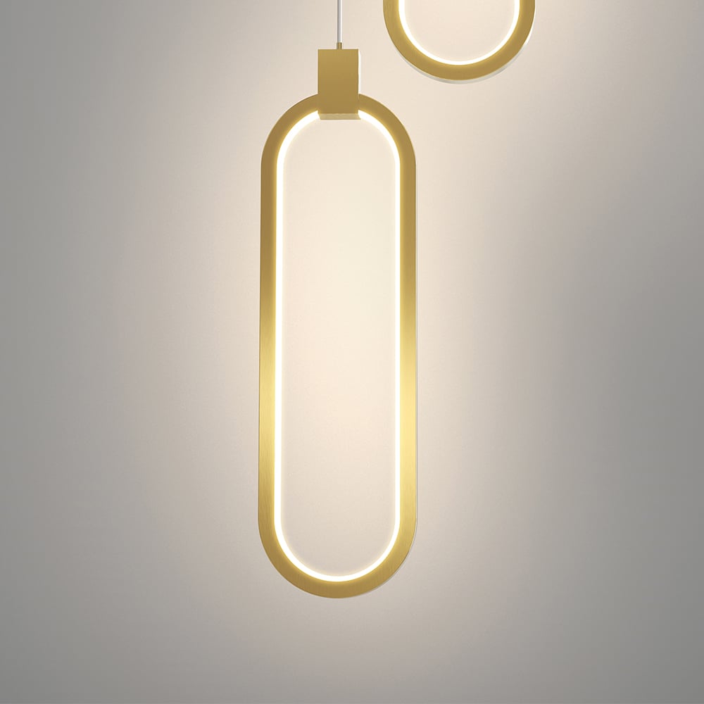 HMR - 2-Light Pendant Light Geometrical Shape Ceiling Light Adjustable Height