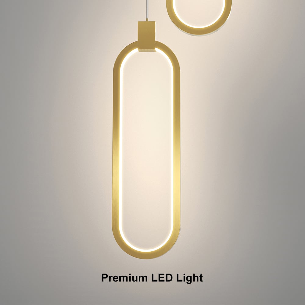 HMR - 2-Light Pendant Light Geometrical Shape Ceiling Light Adjustable Height