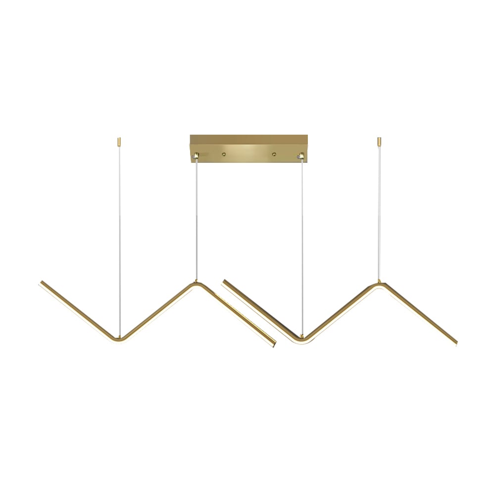 HMR - Minimalist Gold LED Island Light Fixture 2-Light Geometric Kitchen Pendant Light