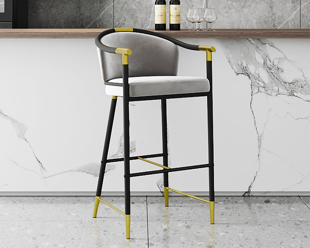 HMR - Craines Series Modern Velvet Upholstered Bar Stools