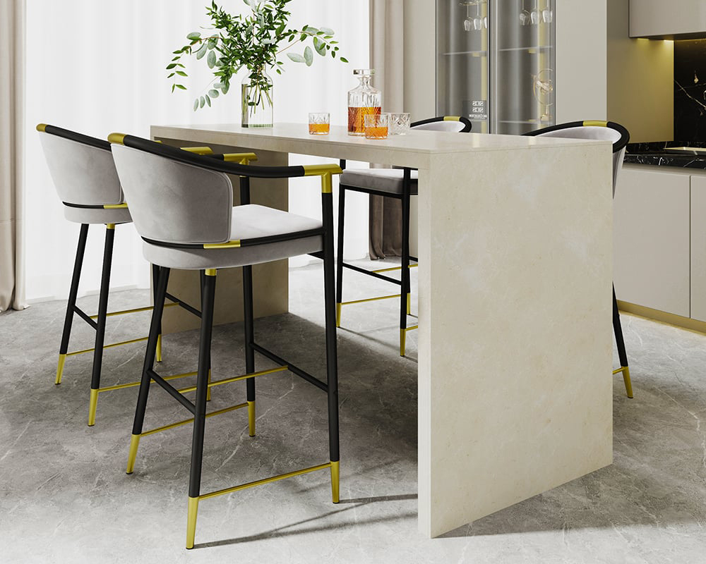 HMR - Craines Series Modern Velvet Upholstered Bar Stools