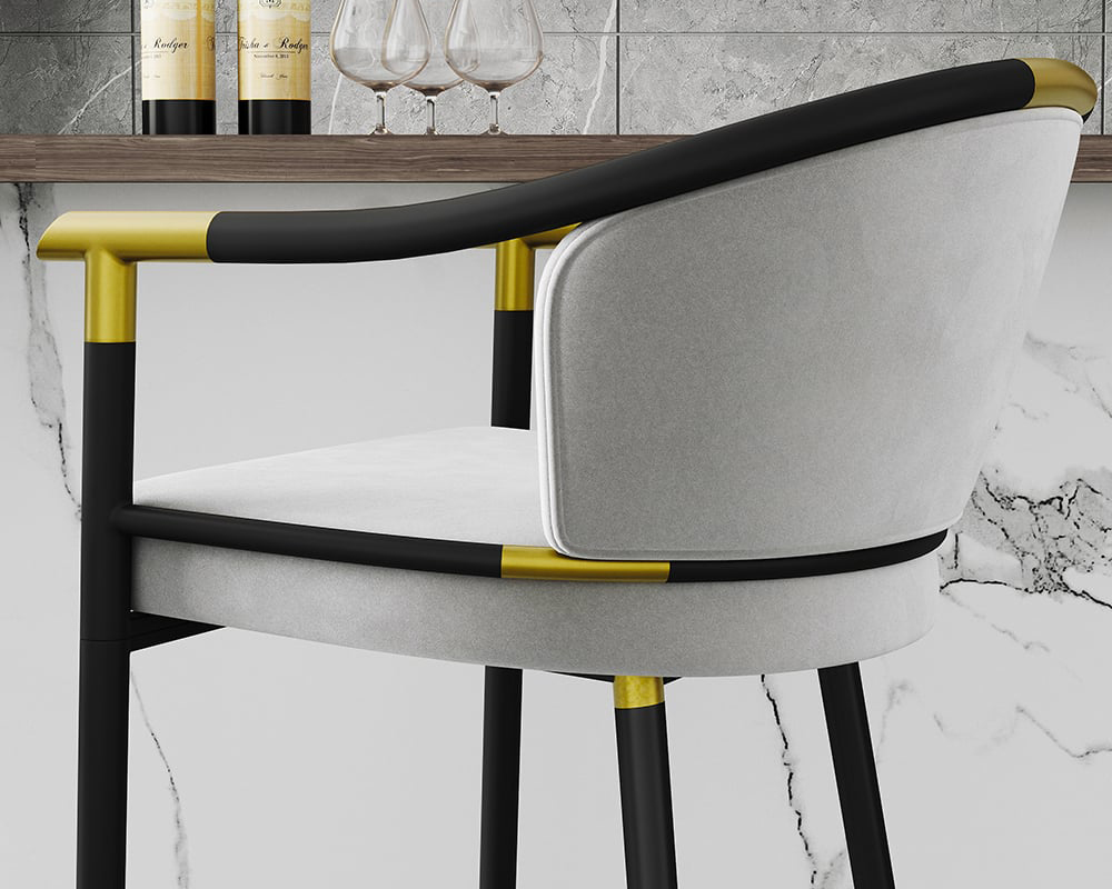 HMR - Craines Series Modern Velvet Upholstered Bar Stools