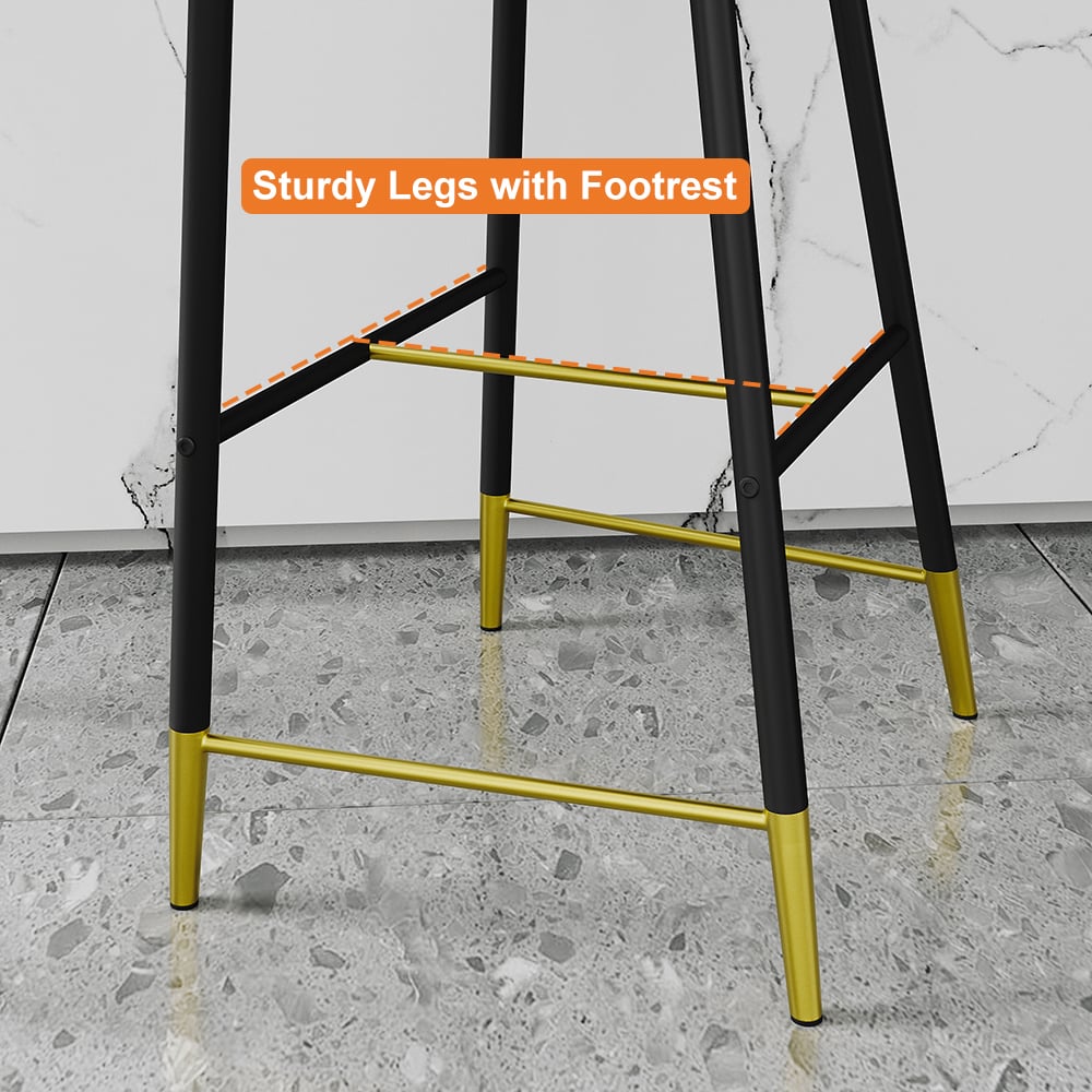 HMR - Craines Series Modern Velvet Upholstered Bar Stools