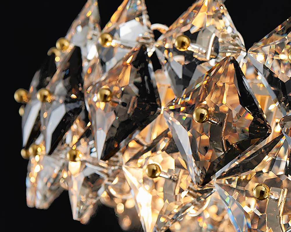 HMR Crystack Crystal Modern Tiered Crystal Chandelier with Adjustable Cables - 8-Light