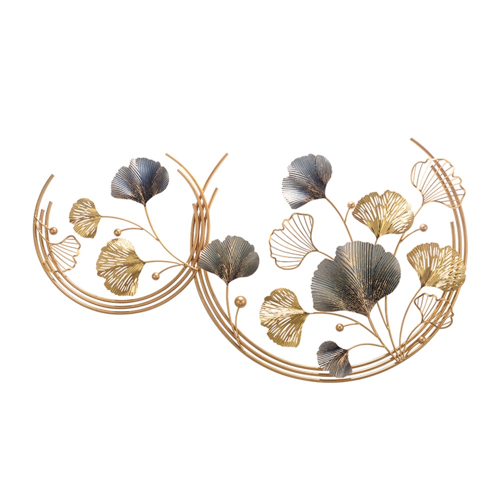 HMR - 3D Hollow-out Ginkgo Leaves Home Wall Art Decor in Gold and Gray
