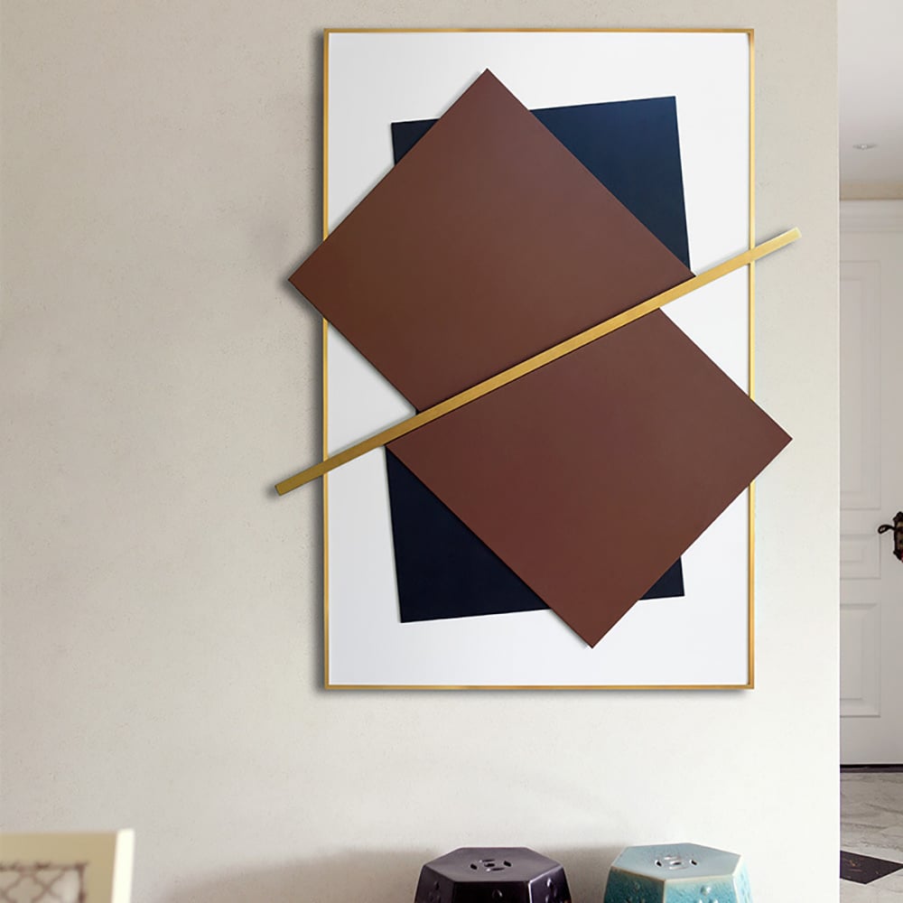 HMR - Modern Light Luxury Geometric Abstract Patterns Hanging Metal Wall Decor