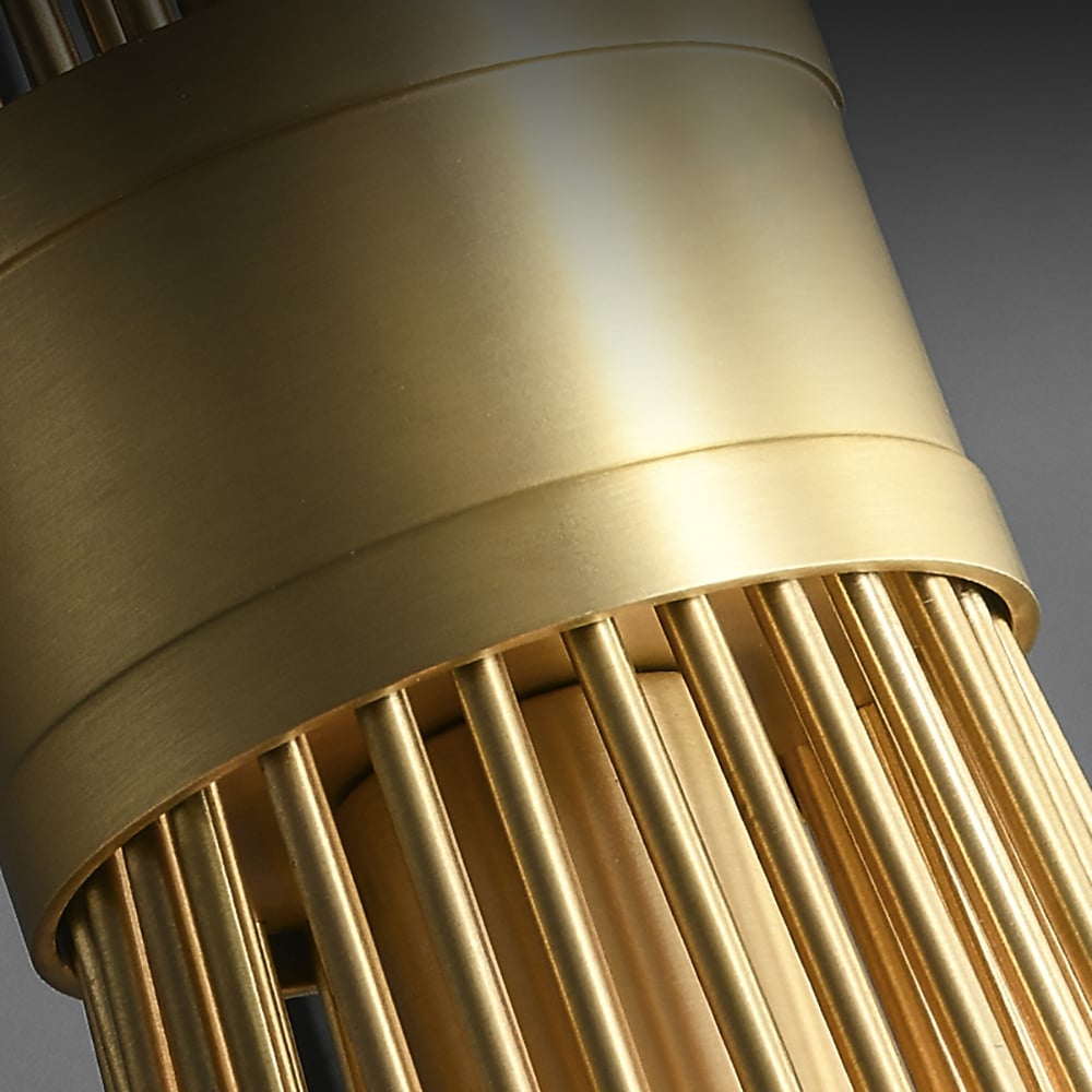 HMR - Jella Modern 1-Light Wheat-Straw Pendant Light with Adjustable Cable in Brass