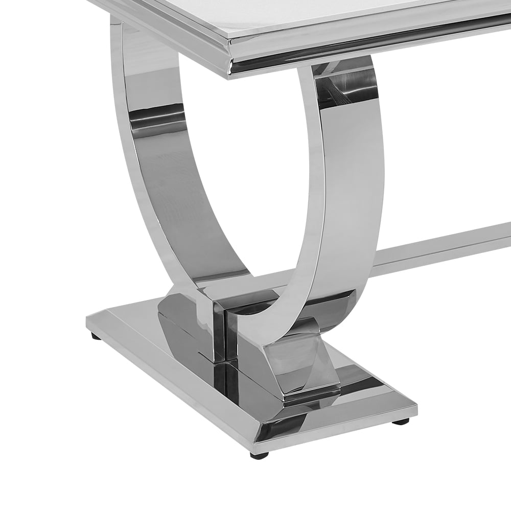 HMR - 78.7" Affordable Luxury Rectangle Sintered Stone Dining Table Seats 6-8 People