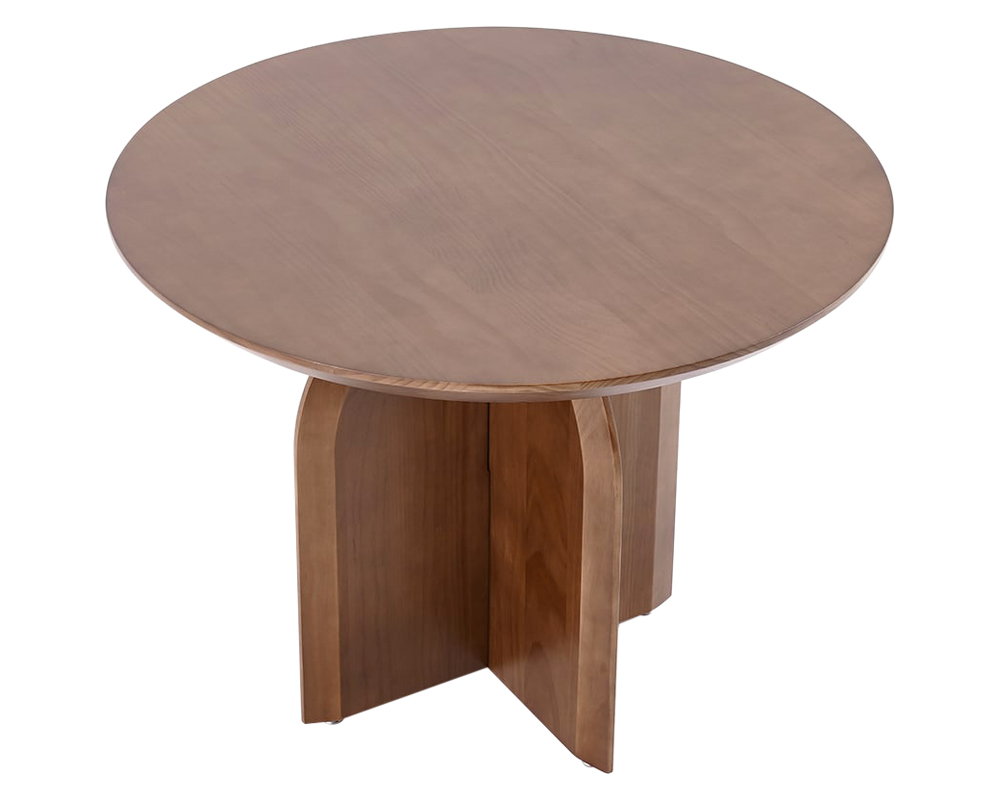 HMR Modern Wood Round Dining Table - Walnut, 39.4 (Seats 2-4 People)