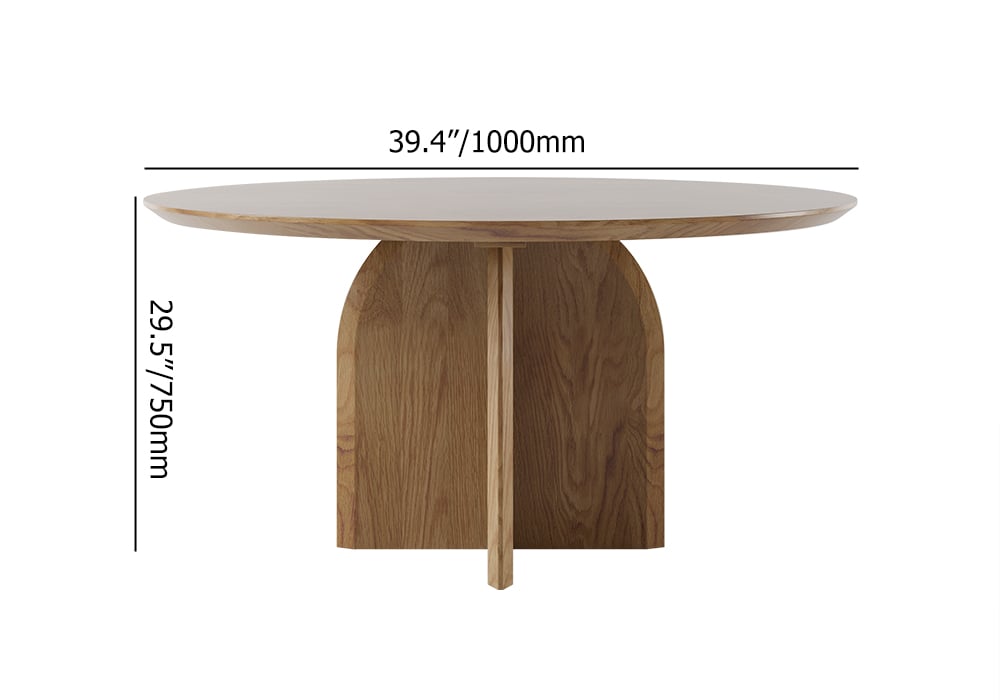 HMR Modern Wood Round Dining Table - Walnut, 39.4 (Seats 2-4 People)