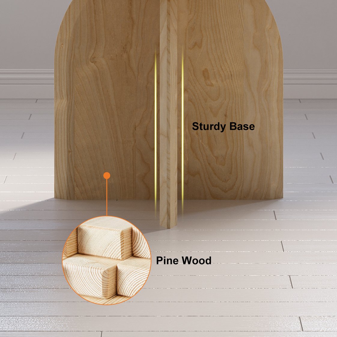 HMR Modern Wood Round Dining Table - Natural, 59.1" (Seats 6-8 People)