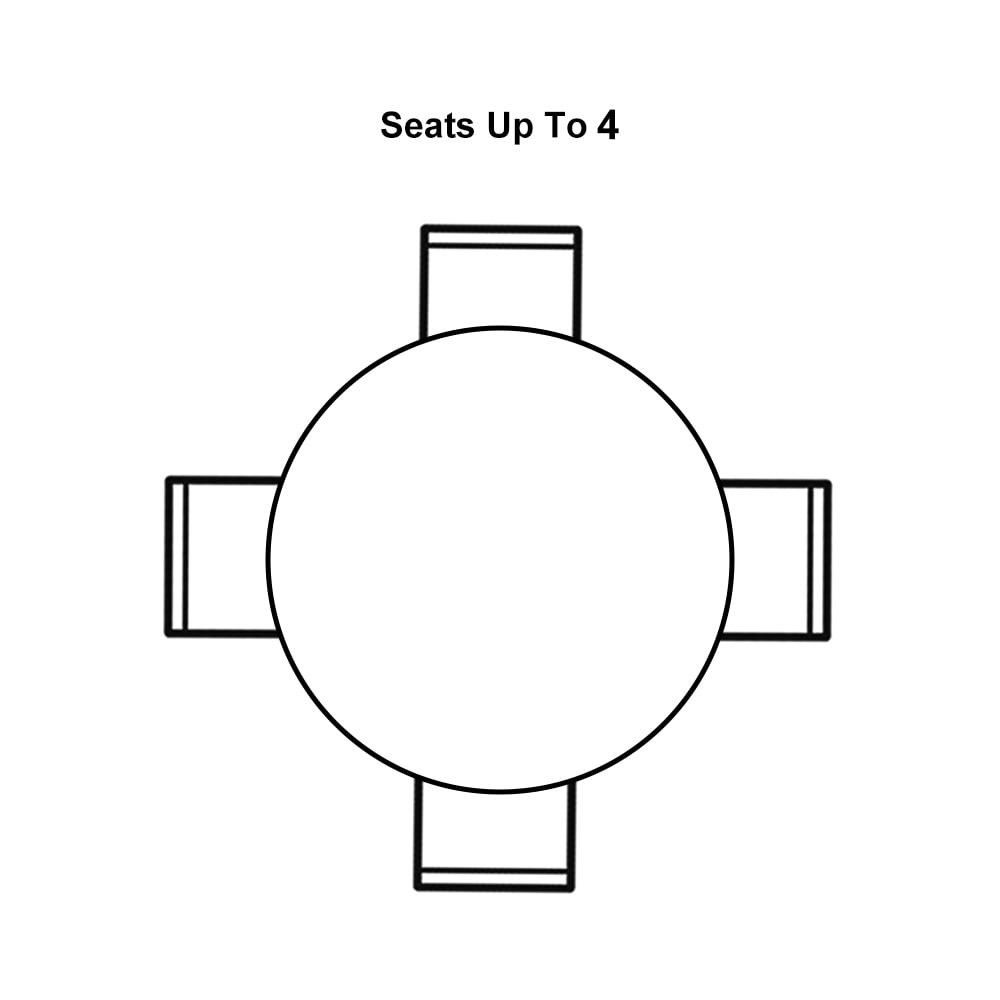 HMR Modern Wood Round Dining Table - White, 39.4 (Seats 2-4 People)
