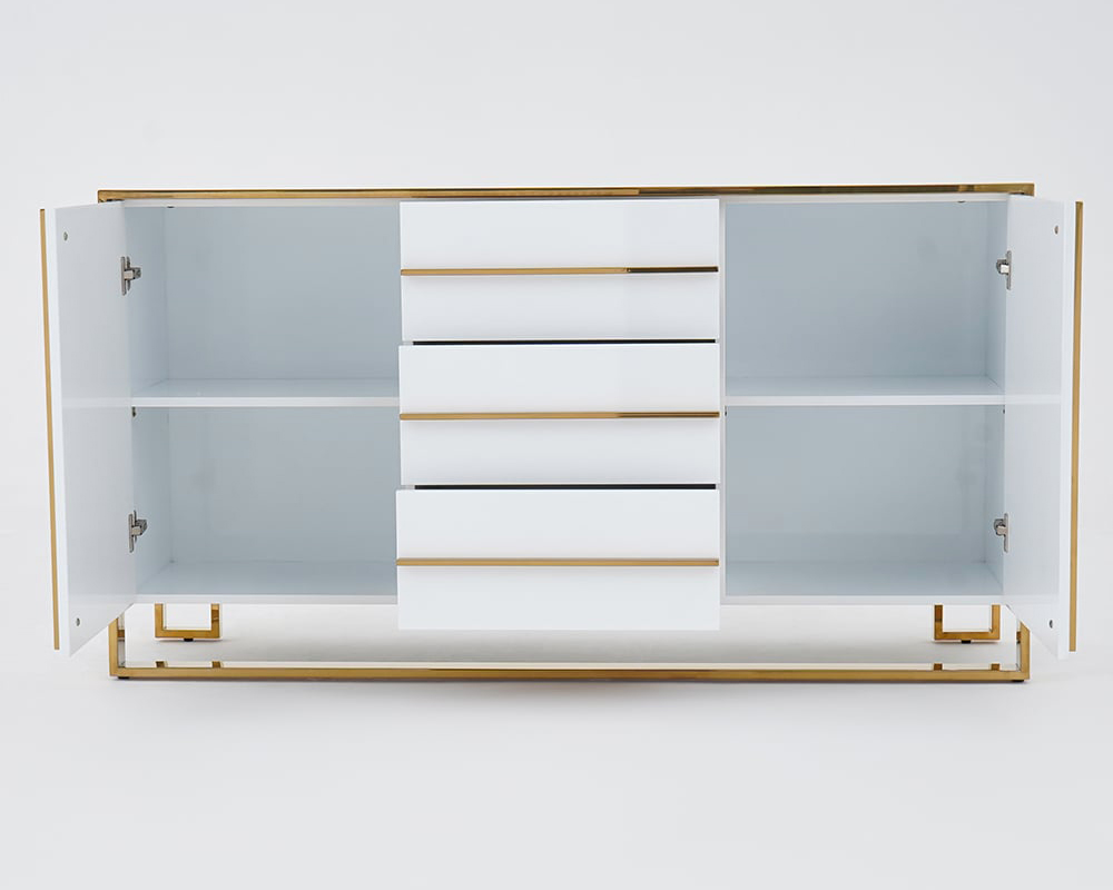 HMR - Cylina Series 59.1" Modern Wood Buffet & Sideboard with 3 Drawers & 2 Doors