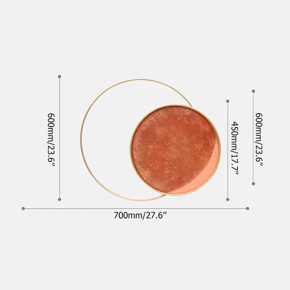 HMR - 3D Metal Wall Decor Overlapping Round in White and Brown